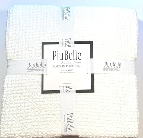 Piu Belle Premiere Portugal – 100% Cotton Piubelle Fine Linens Matelassé Coverlet, Lightweight All-Season Bedspread (Agueda, King (U.S. Standard))