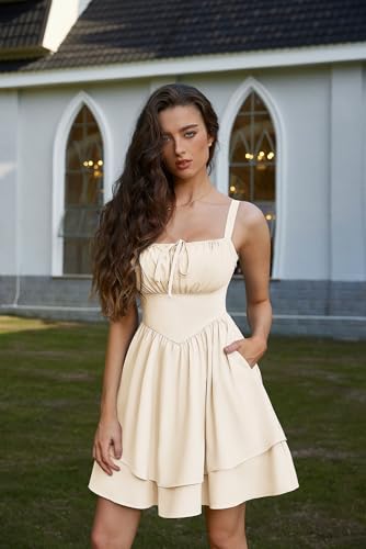 Image of Scarlet Darkness Corset Mini Dress for Women Teens 2026 Summer Ruffle Sundress Graduation Homecoming Dresses