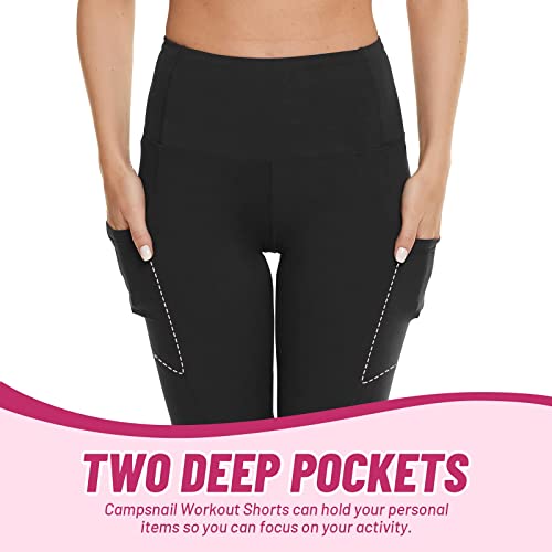 Image of CAMPSNAIL 4 Pack Biker Shorts for Women High Waist - 5 inch /8 inch Tummy Control Soft Athletic Yoga Workout Running Gym Shorts