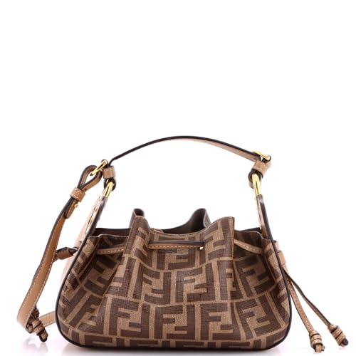 Fendi, Pre-Loved Pomodorino Bucket Bag Zucca Coated Canvas Mini, Brown