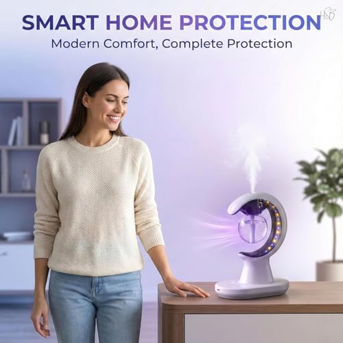 Image of Electric Mosquito Killer Lamp with Humidifier & LED Night Light | Multipurpose Bug Trap for Home, Bedroom & Living Room