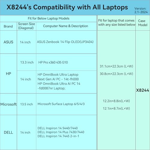 Image of Smatree Hard EVA Protective Sleeve Case Compatible for 14 inch ASUS Zenbook 14 Flip OLED UP3404,ASUS TUF Gaming A14 (2026) FA401EA /FA401GM, Anti-Shock and Waterproof Notebook Bag (X8244)