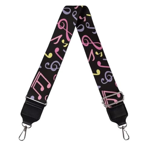 Image of Coldinair Music Notes Wide Shoulder Strap Adjustable Replacement Belt Guitar Crossbody Bag Straps Handbag Strap Canvas Straps Luggage Strap