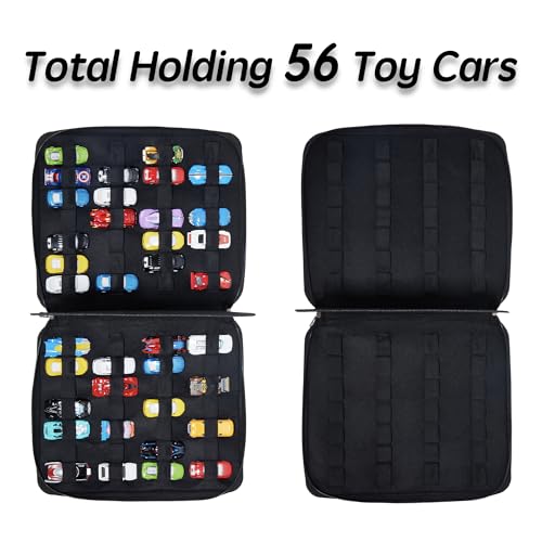 image for HUHYNN Toy Car Storage Organizer Case for 56 Hot Wheels, Matchbox Cars