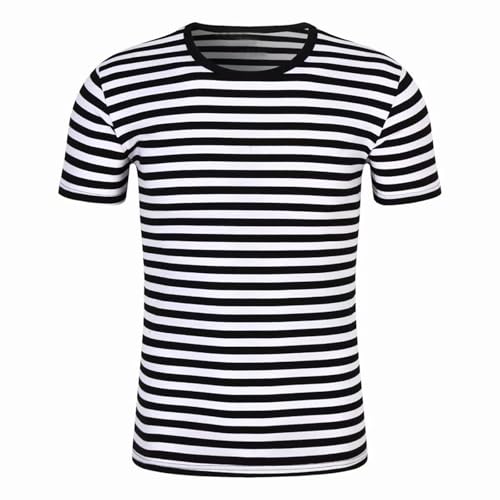 Unisex Ringelshirt Schwarz Weiß Rot Karneval KostüM Fasching KostüM...