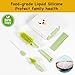 Travel Baby Bottle Cleaner Kit，7-in-1 Baby Bottle Brush Set for Travel and Home, All-in-One Baby Bottle Washing Kit: Integrated Cleaning & Drying System for Bottles and Breast Pump Parts (Green)