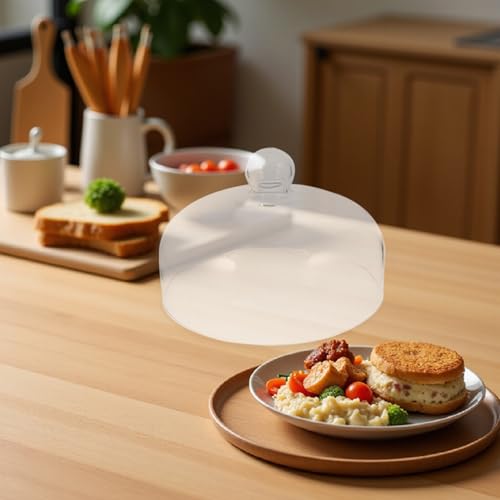 Cubierta de vidrio fácil de limpiar para microondas de 25x17cm contra salpicaduras de comida 8