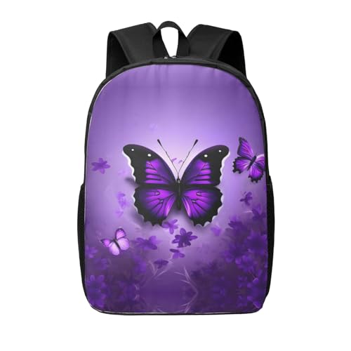 Sac à dos léger avec imprimé papillons violets chic et fonctionnel pour le quotidien