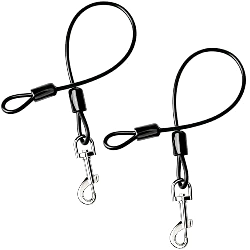 Atiansen Chew-Proof Dog Leash 2-Pack, Metal Cable, 5mm, M
