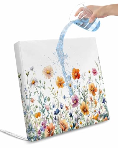 Hokiten Spring Floral Outdoor Cushion Chair Cover Set of 4 - Waterproof Couch Seat Covers, Pastoral Botanical Watercolor Flowers Patio Furniture Protector Cushions Slipcovers for Sofa/RV, 22