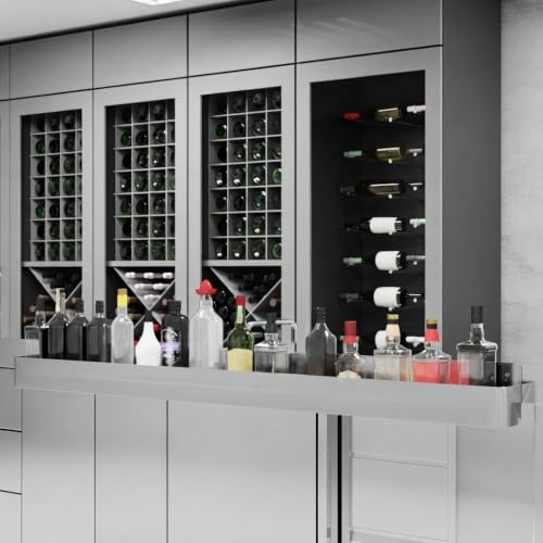 Image of 72 in. Single Tier Stainless Steel Speed Rail Rack for Commercial Bars, NSF