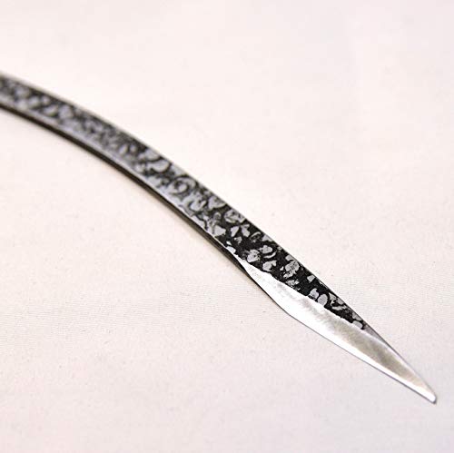 Kakuri Kiridashi Knife Right Hand 12Mm Curved, Professional Razor Sharp Hand Forged Japanese Carbon Steel Blade Hammered Pattern For Woodworking, Marking, Wood Carving, Whittling, Made In Japan #TOP3