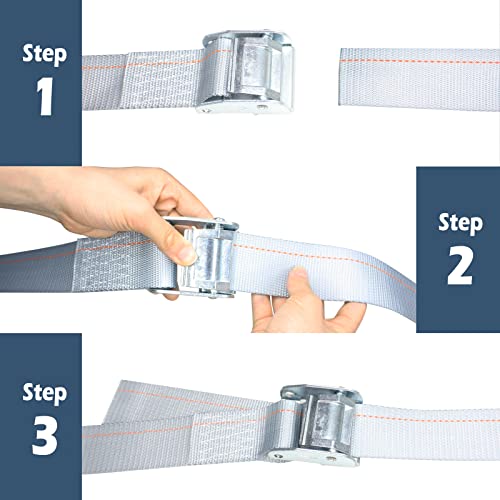 NUOER 5.1 cm x 16' E Track Strap, E Track Cam Buckle Strap, E Track Spring Fittings para carga segu