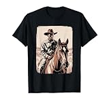Photo Gallery western cowboy dicendo cavaliere su cavallo rustico country art maglietta Photo Gallery western cowboy dicendo cavaliere su cavallo rustico country art maglietta