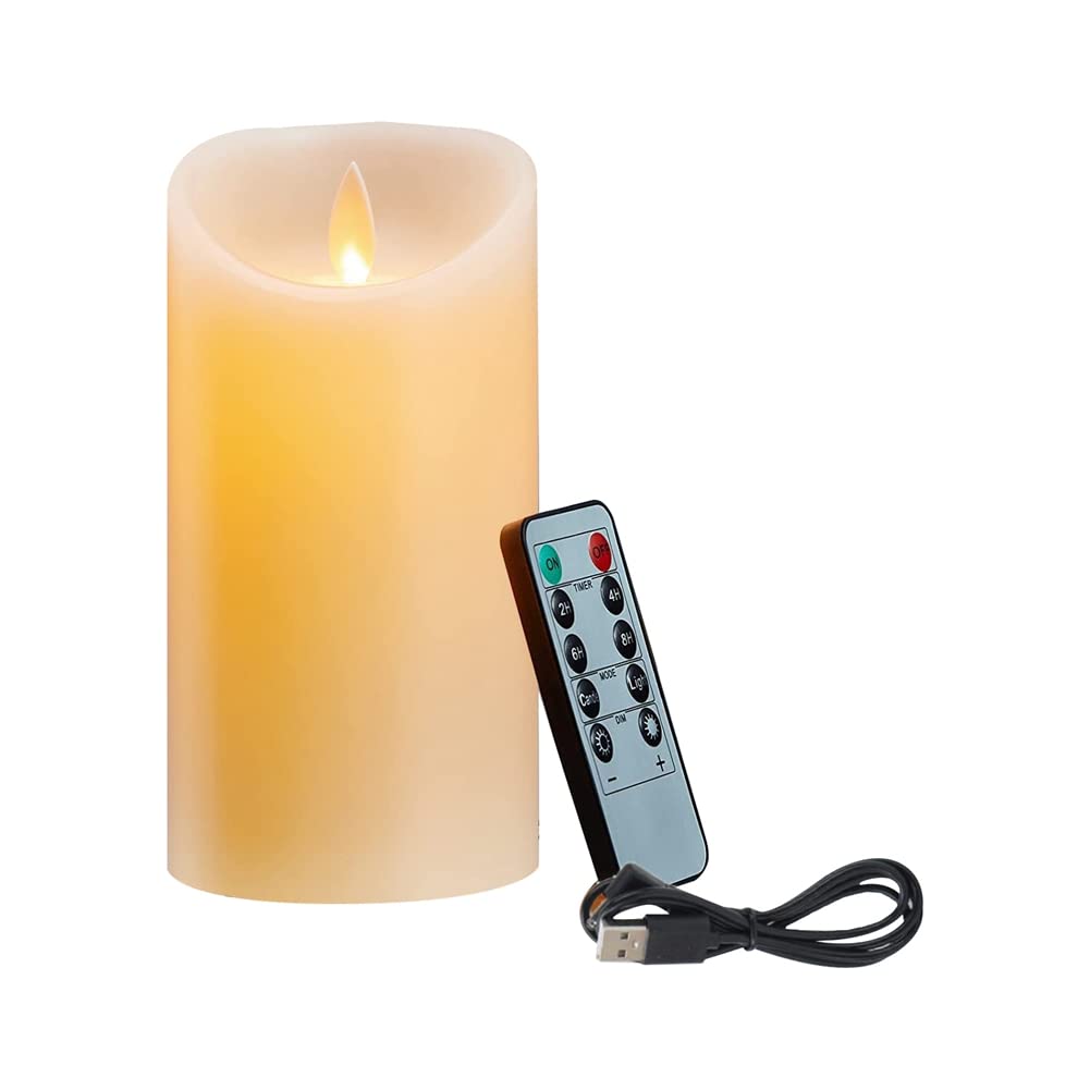 Jrifedptry LED Candles, Flickering Flameless Candles, Rechargeable Candle, Real Wax Candles with Remote Control,10cm A