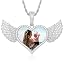 21 Wings Heart Shape(Silver)+Rope Chain]