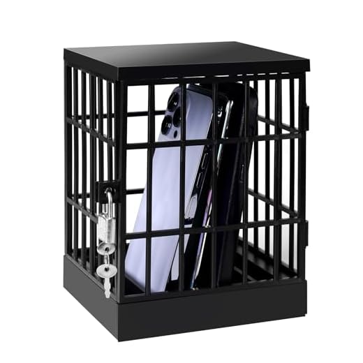 Gemaxvoled Cell Phone Jail Lock Box, Mobile Phones Prison Lockable Cage for Classroom Family Time Party