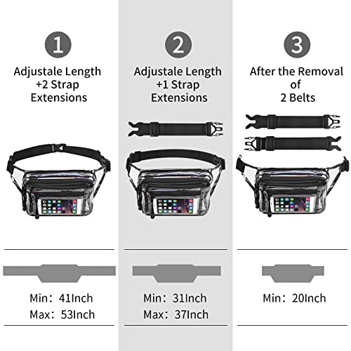 Clear Small Backpack + Clear Fanny Bag Stadium Approved, Waterproof Transparent Bag Fanny Pack For Work, Concert & Sports Event #TOP6