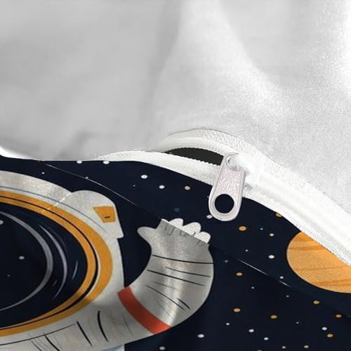 Parure de lit microfibre facile à laver avec housse de couette planete astronaute starry sky - 5