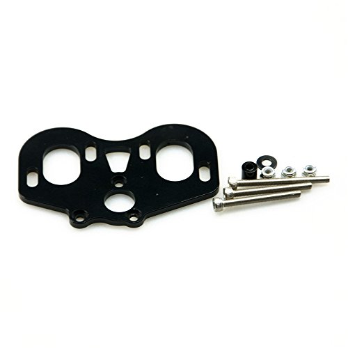 Jack-Store 1set Aluminum Dual Motor Mount for Axial SCX10 Honcho 1/10 RC Crawler Car Black