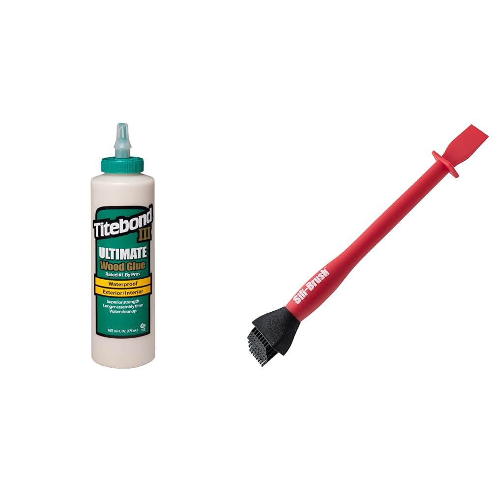 TitebondIII Ultimate Wood Glue, 16-Ounces #1414 & Sili-Brush - Silicone Glue Brush (1" Tip) Glue Dries and Peels Off. Ideal for Wodworking, Arts, Crafts, Around The Home and Hobbyists