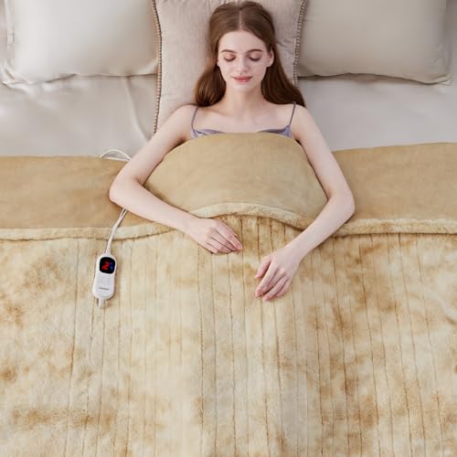 Guohaoi Heated Blanket, Soft Faux Rabbit Fur Electric Throw, 72"×84" - image 7