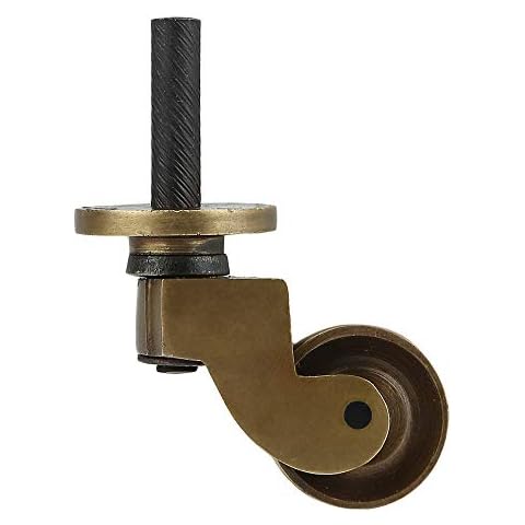 A29 Set of 4 Solid Brass Stem Caster Heavy Duty & Safe for All Floors Perfect Replacement for Floor Mat Caster Wheels for Chairs/Tables/Furniture Cover