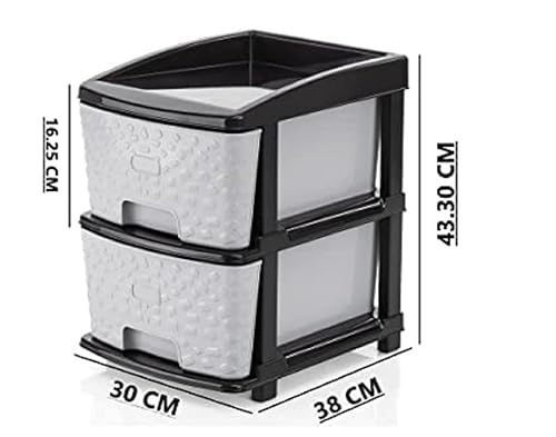 Image of Sweese 2-XL Drawer Multipurpose Drawer Plastic Modular Chest Storage Organizer Home, Office, Parlor, School, Doctors, Home and Kids(Dimension-30cmx38cmx43.30cm) (2XL)