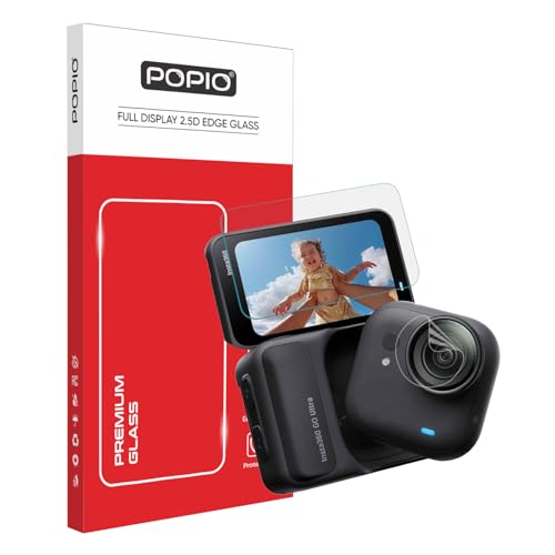 Image of POPIO Military-Grade Gorilla Tempered Glass for Insta360 GO Ultra | Screen Tempered Glass + PET Lens Screen Guard | 2-Piece Set