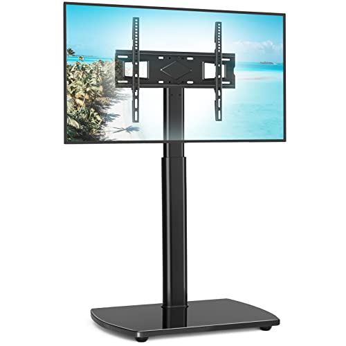 Universal Tall Floor Tv Stand With Mount Swivel And Height Adjustable For Most 26 To 65 Inch Lcd Led Oled Flat Panel And Curved Screen Tvs, Space Saving For Corner And Bedroom, Black #TOP27