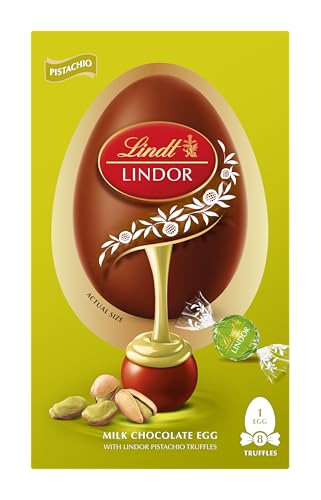 Lindt Lindor Pistachio Chocolate Easter Egg 260g Chocolate Truffles with Pistachio Flavoured Filling Premium Easter Chocolate Treat Easter gift