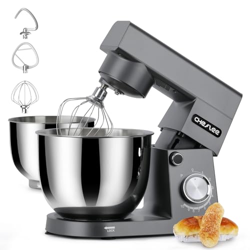 CHeflee Impastatrice Planetaria 1500W Robot da Cucina Multifunzione con 4,5 e 5,5 L Ciotola in...