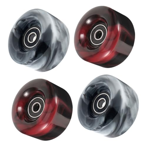 WOONEKY Skate Wheels Replacements 4 Pcs Pu Roller Skates Wheels Stylish Shape for Boys and Girls