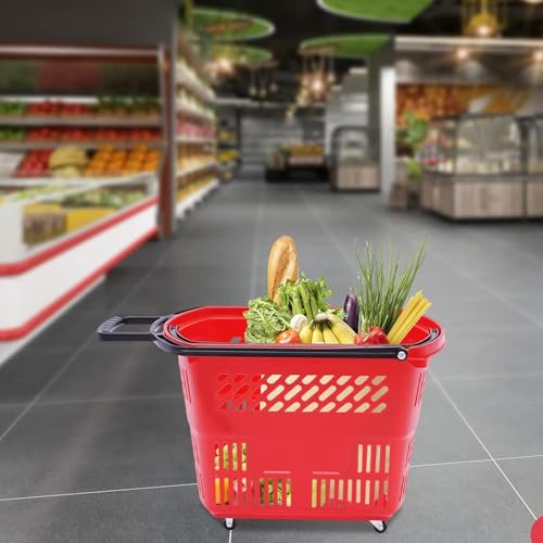 Panier à provisions roulant avec roues et poignées idéal pour les épiceries, le commerce de détail, le linge et les solutions Sto - Polyvalent et pratique