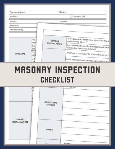 Masonry Inspection Checklist: A Comprehensive Tool for Engineers and Inspectors to Ensure Compliance and Accuracy in Concrete Block Construction