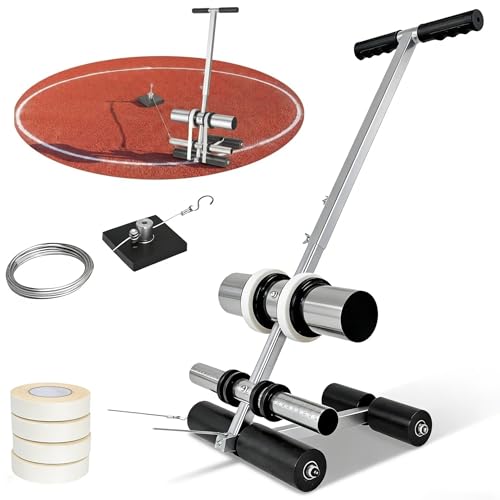 RQG Upgraded Court Line Tape Machine, 1.6-11.0 Spacing Hand Pushed Floor Tape Applicator for Pickleball Basketball Court Marking Kit, Field Line Striping Machine for Parking Lot Driveway