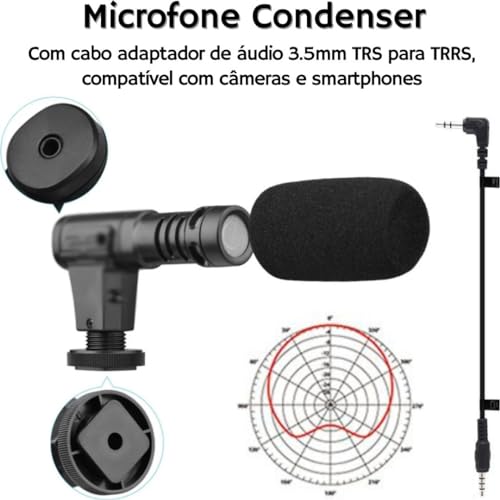Suporte Estabilizar Camera Celular Com Luz Led Microfone e Controle