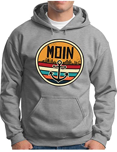 Sweat à capuche homme ancre marine OM3 style marin décontracté pour le bord de mer du S au 4XL