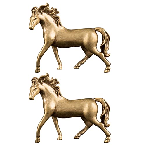 Set de 2 estatuas de caballo de bronce decorativas