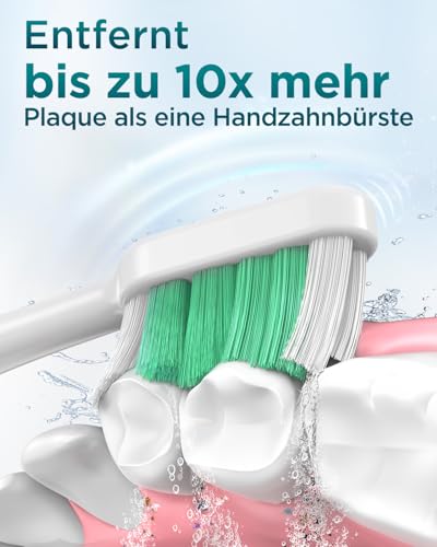 Elektrische Schallzahnbürste für Herren – Schallzahnbürste für Erwachsene mit 8 Bürstenköpfen und Reiseetui, 5 Modi, wasserdicht nach IPX7, wiederaufladbare elektrische Reisezahnbürste, blau – Bild 3