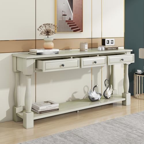 Amazon.com: Knocbel Slim Antique Entry Console Table with 3 Drawers ...