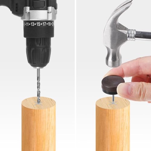 Image of M METERXITY 40-Pack Furniture Sliders, 0.6 inch Nail-on Chair Leg Protectors for Hardwood Floors /Table /Chair /Wooden Floors, Furniture Glides [Brown]