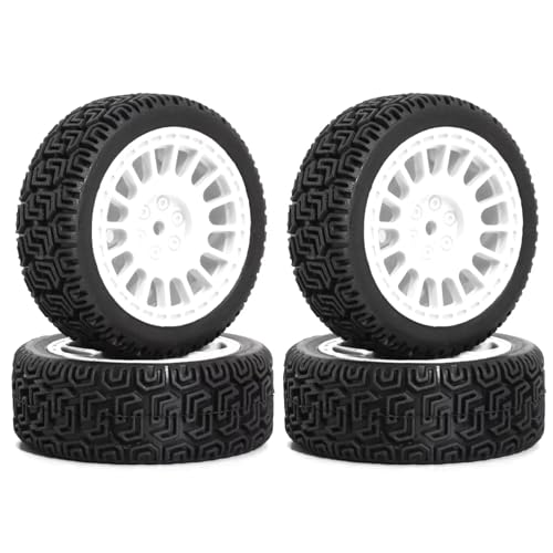 RC�^�C���Z�b�g For Tamiya XV01 XV02 For TT01 For TT02 1/10 4�� 68mm �n�C�O���b�v���o�[ �����[�^�C�� RC���[�V���O�A�b�v�O���[�h�A�N�Z�T���[�����p�[�c(White)