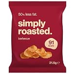 Simply Roasted - Barbecue Crisps | 12 x 21.5g Impulse Bags | Smoky & Bold | Vegan | 50% Less Fat | Under 99 Calories Per Serve | Triple Cooked for the Ultimate Crunch | Gluten & Allergen-Free