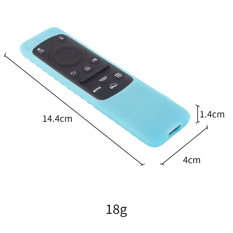 Image of Silicone TV Remote Cover Compatible with Samsung Smart TV Remote 2023 BN59-01432G BN59-01432A (Samsung Smart TV 2023 Model Solar Remote Cover - Style 3, Luminiscent Blue)
