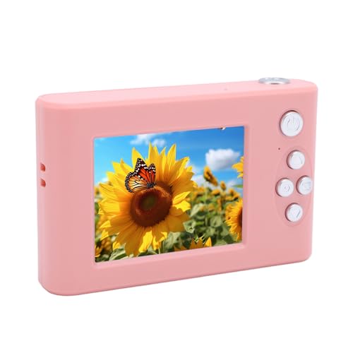 Telecamera Digitale 48MP 1080p Fotocamera Tascabile Punta e Spara con Specchio Schermo IPS da 2.4 Pollici Zoom 8x Compatta AutoFocus Anti Shake per Viaggi PINK