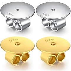 B: Flat Earring Back-gold Tone & Silver