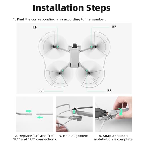 Flymile Propeller Guard for DJI Mini 3 Pro,Quick Release Propeller Protector for DJI Mini 3,Lightweight Wing Fans Removable Props Cage Drone Accessories - Thumbnail 6
