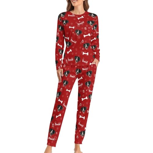 Ensembles de pyjama set personnalisés avec photo animaux pour femmes et hommes