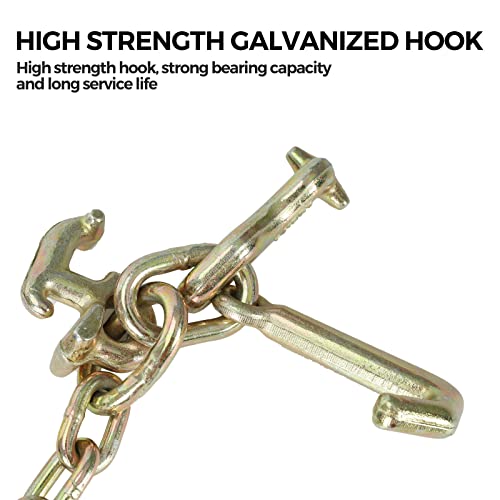 Gooeap G70 V-Chain Bridle W/Rtj Cluster Hooks & Grab Hooks, 3' Legs Tow Chain，Grade 70 Standard Length，4700 Pound Safe Working Load #TOP2